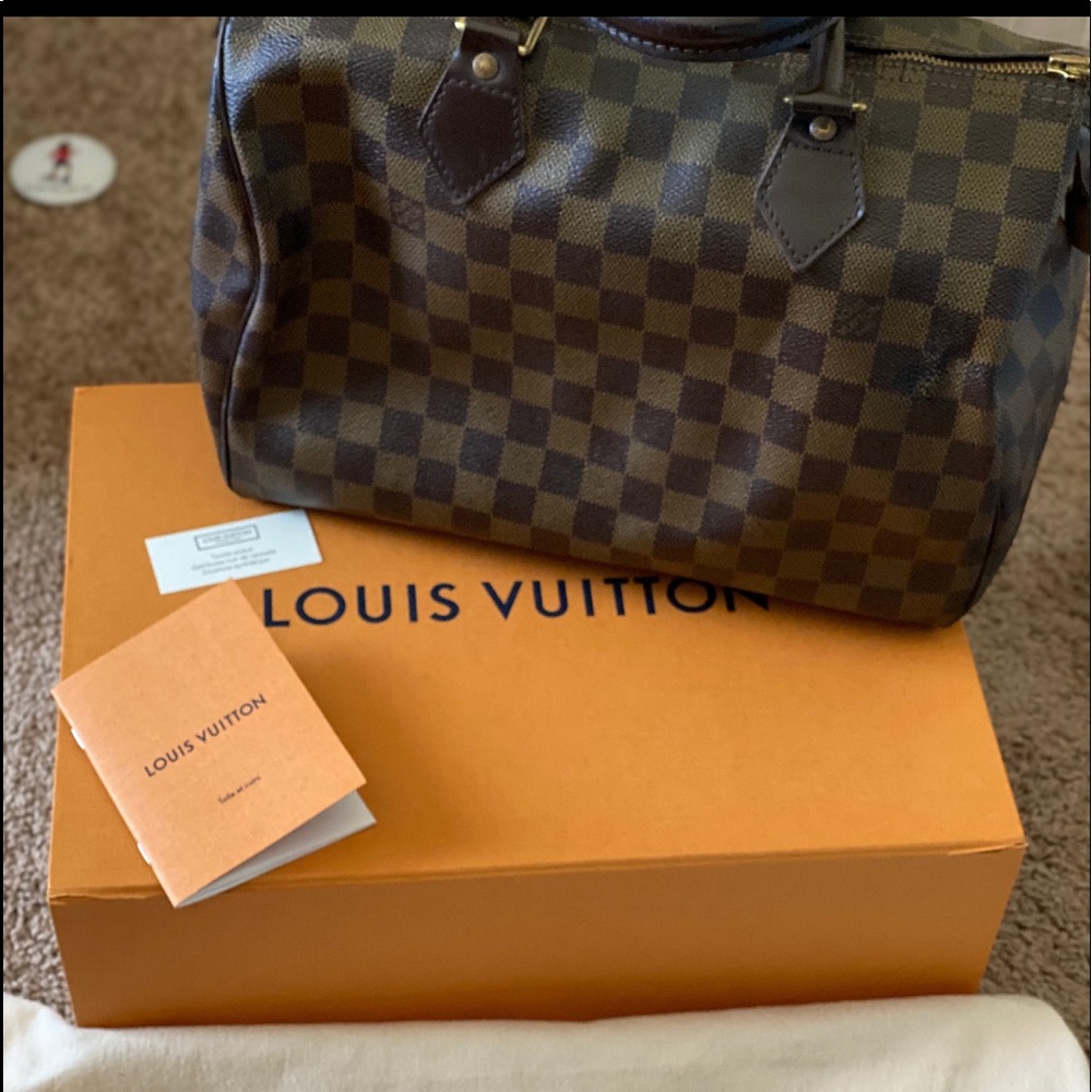 LOUIS VUITTON Damier Ebene Speedy 25 Bag